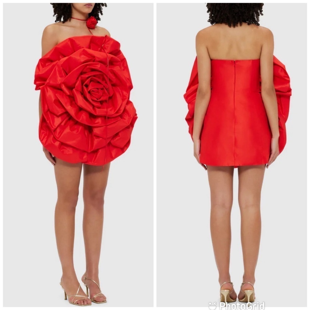 Leo Lin Bloom Rose Mini Dress Scarlet New with Tags!